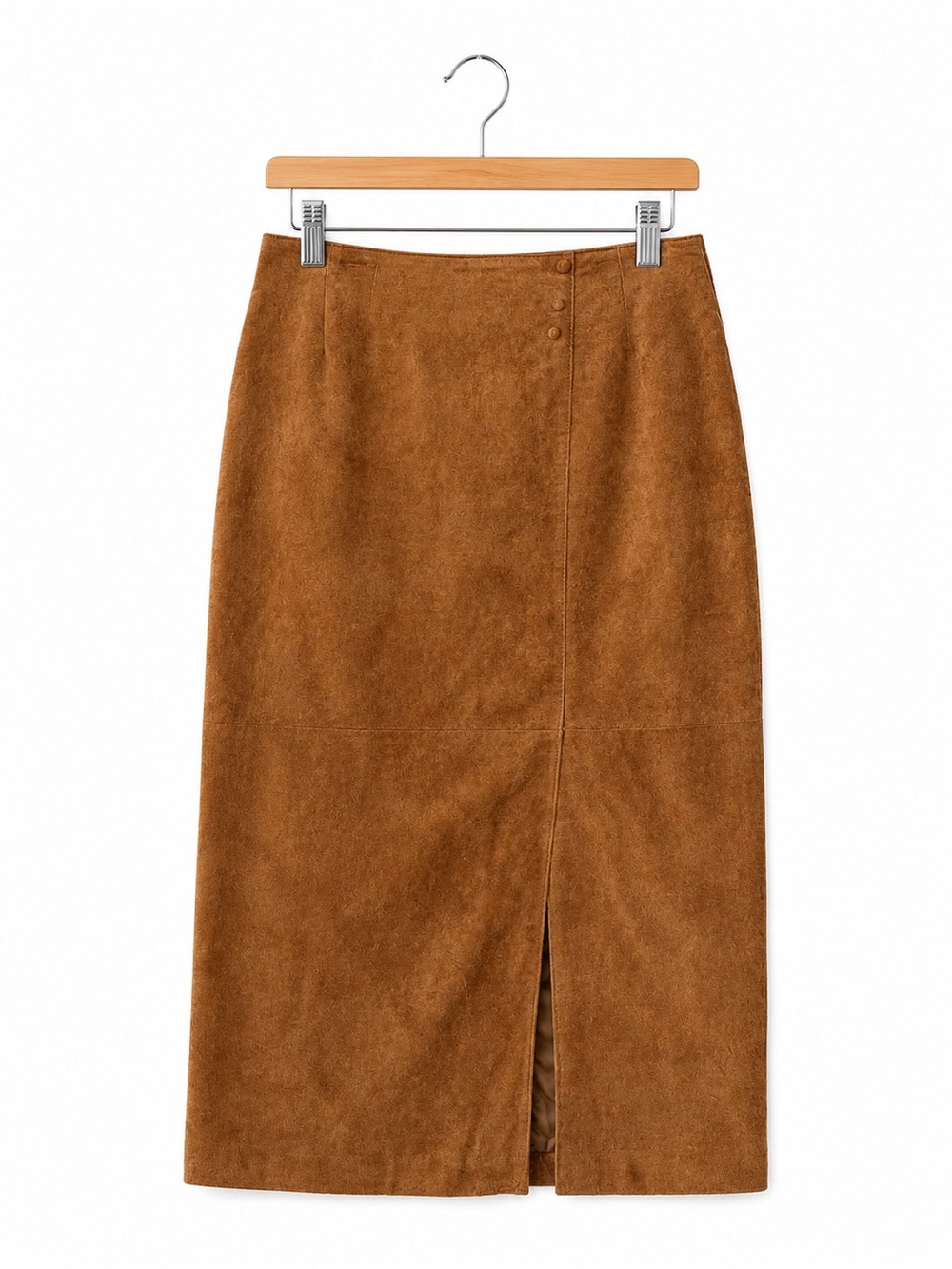 Vintage Brown Suede Leather Skirt Medium 6 / 8
